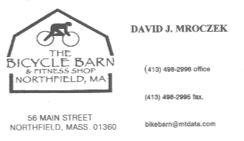 Card from October 2001 - Shop closed Bicycle Barn