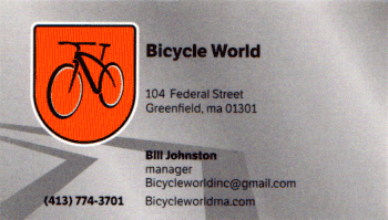 Card from July 2018 - Greenfield's other bike shop - still in business