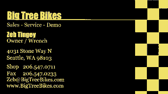Card from June 2011 - Click for website Big Tree Bikes
